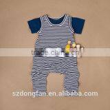 Boutique Baby Clothes 100% Cotton Navy Stripe Unisex Romper For New Born Baby thumbnail-2