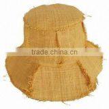 Women's Patch Work Raffia Straw Bucket Hat thumbnail-1