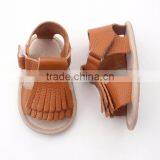 Wholesale Shoes Baby Moccasins Sandals Rubber Sole Leather Baby Sandals thumbnail-3