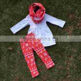 FALL OUTFITS Persnickety Girls 3 Pieces Scarf Sets Girls Christmas Reindeer Pants Sets Kids Reindeer Clothes Kids White Top Sets thumbnail-4