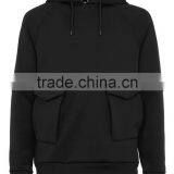 Classic Fit Custom Made Black Hoodie Wholesale Front Pockets Plain Hoodies for Men 2016 thumbnail-1