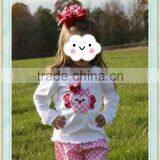 Valentine Polka Dot Owl Sets Boutique Girl Clothing Conice Kids Outfits Cheap Baby Girl Clothes Sets thumbnail-1