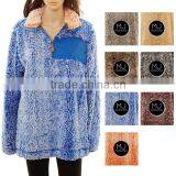 Wholesale Womens 1/4 Zip Frosted Fleece Pullover thumbnail-1