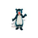 Fur Blue Bear Mascot Costume Christmas Party Dress