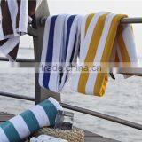 Wholesale Hotel All Cotton Yellow and White Stripe Swimming Towel Beach Towels thumbnail-3