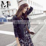 Fashion Real Curly Hip Hop Style Sheep Skin Leather Overcoat Women