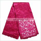 wholesale fashion african french lace fabric/african french net lace pure red with bead BD15082527