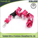 High Quality Silk Printing Polyester Safety Clip Lanyard With 3D Logo Customize