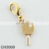 China Supplier 14k Gold Charms Wholesale Zinc Alloy Tennis Racquet Sports Teams Charms thumbnail-1