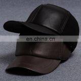 Men Faux Leather Warm Baseball Cap Causal Windproof Peaked Cap Adjust Snapback thumbnail-2