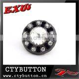 CTY-RO(128) rhinestone and matt color metal buttons