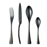 stainless  steel flatware set black include knife/dinner spoon/ fork/teaspoon