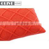 Fashion Soft Jacquard Diamond Geometric Pattern Knitted Cushion Cover for Sofa thumbnail-4