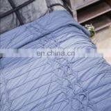 Washable Durable Navy Solid Color Quilt 100%cotton Coverlet Bed-cover With Pinch Pleated Ruffled thumbnail-2