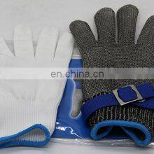 In Stock Butcher Stainless Steel Razor Wire Mesh Chain Mail Enforced Cut Resistant Gloves thumbnail-4