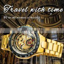 WINNER 432 Gold Fashion Gentlemen Mechanical Automatic Luxury Watch Stainless Steel Waterproof Wristwatches Wholesale Watches thumbnail-2