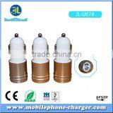 2 Port Micro USB Auto Charger Portable Cell Phone Charger Bullet With Three Color Base thumbnail-1