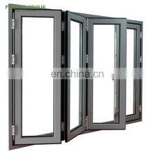 Aluminum Double Glazed Glass Windproof Folding Windows