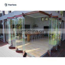 Frameless Toughened Glass Bifold Sliding Folding Doors Exterior thumbnail-3