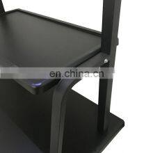 Big Size Thickness Strong Movable Adjustable Shelf Mobile LCD LED TV Cart Rolling Trolley Black White Gold tv Stand thumbnail-5