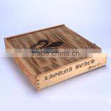 retro antique wooden gift storage box oversize vintage square wooden box