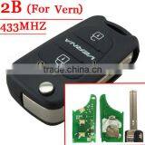 Excellent Quality 3 Button Flip Remote Key W/O Chip For Hyn Verna 433mhz