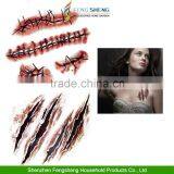 HALLOWEEN ZOMBIE SCARS TATTOOS WITH FAKE SCAB BLOOD SPECIAL FX COSTUME MAKE-UP thumbnail-3