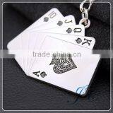 Hot Sale Custom Poker Zinc Alloy Acrylic Keychain For Promotion