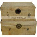 Chinese Antique Storage Leather Chest