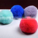 100% Genuine Rex Rabbit Fur Ball for Keychain Bag Car Pendent Garment Accessories thumbnail-4