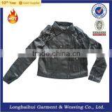 Black Leather Motorcycle Jacket for WomenYL-8803