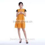 Summer European Style Custom Solid Color Cheap New Fashion Chiffon Maxi Dresses With Lace thumbnail-4