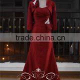 Real Works Wine Red Evening Dresses China With Detachable Cape 2015 thumbnail-2