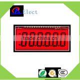 Monochrome One Line 6digit 7segment Lcd Display With Red Backlight
