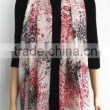 Floral Printed Polyester Scarf with tassel