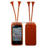 horn style silicone mobile phone cases for iphone 4