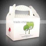 Custom Auto Bottom Logo Printing Matt Laminated Finishing Food Use Paper Material Cake Box With Handle thumbnail-1