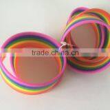 Wholesale Fashion Gifts 1/2 Inch Silicone Tricolors Stripe Colors 6 Layers Rainbow Gay Pride Flag Bracelet thumbnail-1