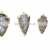 Crystal Quartz Eletroplated Pendant Arrowhead Gemstone : Arrowhead Indian Arrowhead Supplies