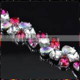 Feilang Fuchsia Color and Rose Color Fancy Stones Chain,wedding Dresses Accessories thumbnail-1