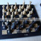 CORAL AND BLACK MARBLE CHESS Set in Cheap PRICE