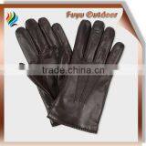 High-end China Long Black Winter Deerskin Plain Style Lined Driving Gloves