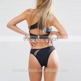 China Wholesale Swim Wear Bikini Gold Supplier Custom Fashion One Shoulder Bralette Hipster Cut Sexi Open Bikini thumbnail-2