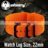 Infantry Sport Orange Zulu 22mm Nylon Fabric Watch Straps thumbnail-2