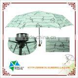Black Metal Frame Customer Design 3 Fold Umbrella