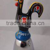 (A405) 5"Silver Bell With Resin Portugal Rooster A14-H02-RS Suitable for Many Occasion thumbnail-1