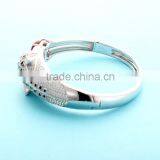 925 Sterling Silver Crystal Liod Head Bangle Bracelet SBG425W thumbnail-4
