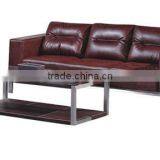 Public Area Pale Brown Leisure Leather Sofa thumbnail-2