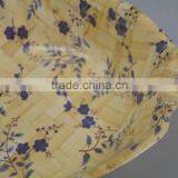 Retail No Normal Anomaly Triangle Color Painting Picture Handmade Bamboo Woven Wooden Salad Bowl Kitchen Tools thumbnail-5