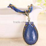 National Wind Women Water Drop Pendant Necklace thumbnail-3